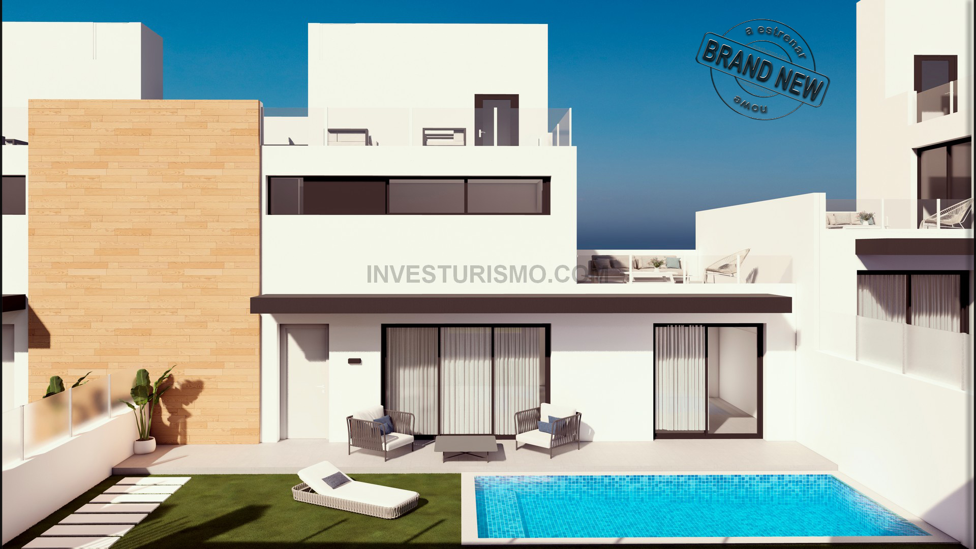 New build semi-detached villas 2 bedrooms in Orihuela costa